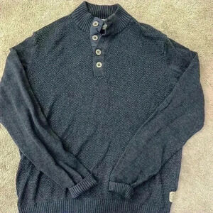 G.H. Bass & Co. XL‎ Blue pullover waffle texture button up top